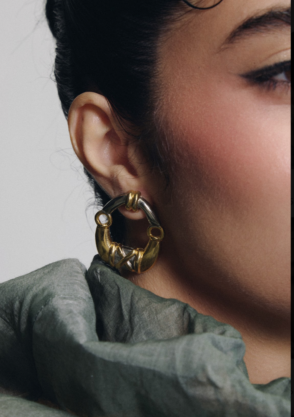 silver & gold earrings
