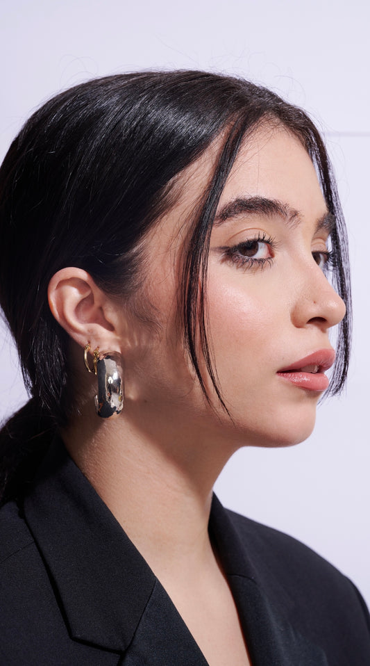 Chunky Silver Hoops