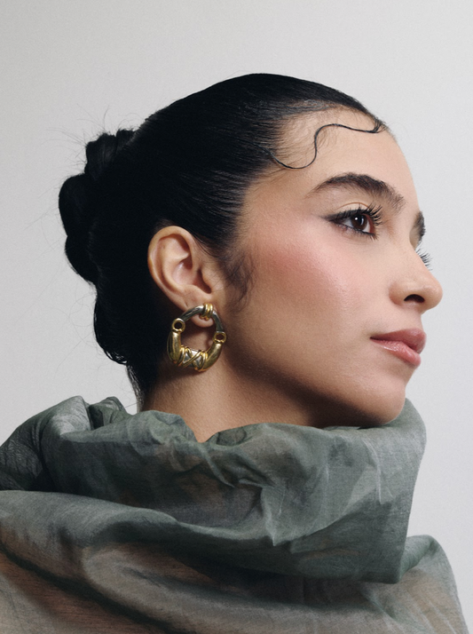 silver & gold earrings